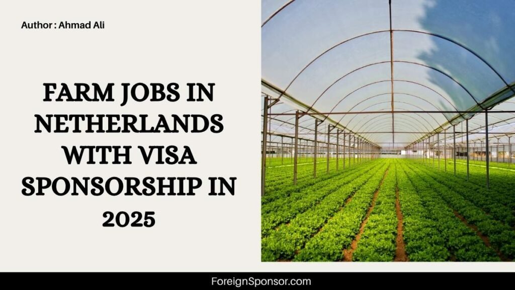 Farm Jobs in Netherlands with Visa Sponsorship in 2025