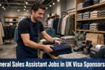 General Sales Assistant Jobs in UK with Visa Sponsorship male retail assistant folding clothes in a UK store