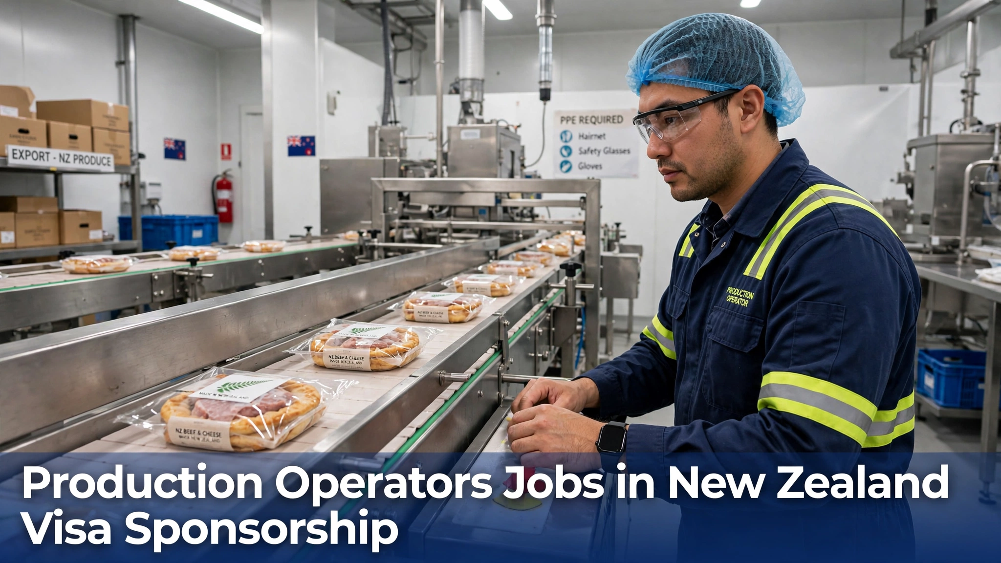 Production Operators Jobs in New Zealand male production operator working at a food production line in a New Zealand factory