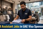 Retail Assistant Jobs in UAE with Visa Sponsorship male retail assistant folding clothes in a Dubai mall store